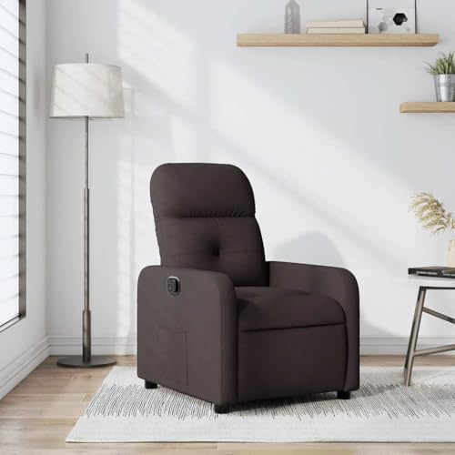 Frdhee Fernsehsessel Kunstledersessel Schaukelstuhl,Relaxsessel Dunkelbraun Stoff,Für Wohnzimmer Schlafzimmer Heimkino,Schnell Zu Montieren