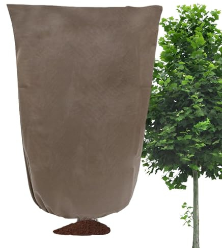 Pflanzenabdeckungen, Sträucher mit Kordelzug – Winterfrosttuch für Outdoor-Pflanzen, für Garten, Hof, Hinterhof, Hochbeet, Gemüse, Bäume, Sträucher, Tomaten