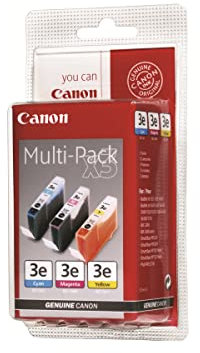 Canon BCI 3e 3 original Tintenpatrone Multipack C/M/Y für Pixma Drucker iP3000 iP4000 iP4000R iP5000