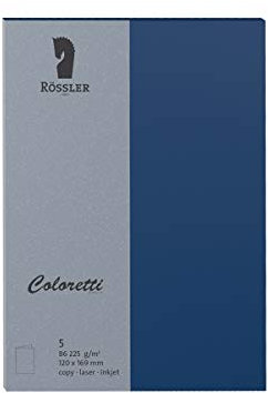 Rössler 220719590 - Coloretti Karten, 220 g/m², DIN B6 hd, jeans, 5 Stück