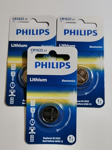 PHILIPS CR1632 Lot DE 3 Piles AU Lithium 3V