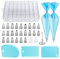 InnoGear 32-Pieces Cake Piping Nozzles Tips Kits with 2 Reusable Piping Bags, 2 Coupler, 3 Plastic Scrapers, 1 Flower Nail, and Storage Case, Stainless Steel, Silver