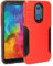 Eaglecell ZY3 Schutzhülle für LG Q7+ Plus, Q7 LM-Q610, gebürstete Hybrid-Schutzhülle + Displayschutzfolie aus gehärtetem Glas, Rot
