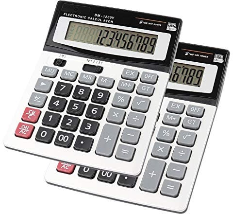 HIHUHEN Taschenrechner, Geschäft Standard-Taschenrechner Dual-Power (Solar und Batterie) Tischrechner (2 x Calculator)
