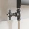 DuraTherm Traditional Manual Straight Towel Radiator Valve Set, 15mm Central Heating Valves for Radiators, Round Crosshead, Anthracite Grey