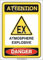 AUA SIGNALETIQUE - Panneau Atmosphère Explosive - AI - 150x210 mm, PVC 1.5mm