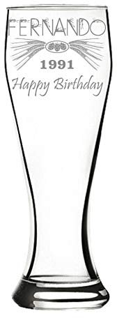 Bicchiere da birra personalizzato, inciso - classico (alto) - designo 1