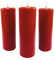 NKlaus 3x Stumpenkerzen rustikal Höhe 95mm Ø 34mm Tropfkerzen Bienenwachs rot 36367