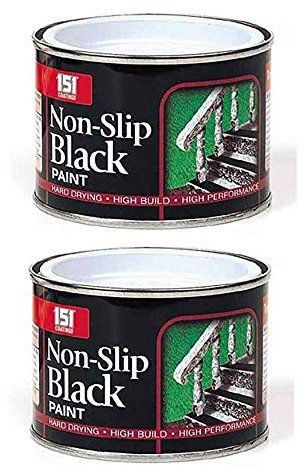 SDMAX 151 Coatings 2 x Non-Slip Matt Black Paint 180ml Tin Paint Interior Exterior Wood Metal Concrete Coatings, Versatile Surface Compatibility, Efficient Drying Time