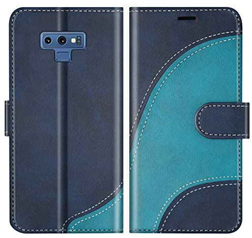BoxTii Coque pour Galaxy Note 9, Portefeuille Etui en Cuir PU, Magnétique Protection Housse Coque pour Samsung Galaxy Note 9, Bleu