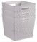 Curver My Style Rattan Effect Set of 3 Kitchen, Living room, Bathroom, Bedroom, Utility Square Storage Baskets 25 Litres - Light Grey
