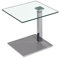 Vierhaus, 1443-EST-LG-K-R, Glas/MDF/Metall, höhenverstellbar + rollbar, 55 x 47 x 47-65 cm, Klarglas/Silber