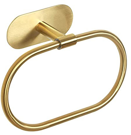 Handtuchringe für Badezimmer, Edelstahl Handtuchhalter Toilettenpapierhalter Ohne Bohren Wand Handtuchhalter Badaccessoires - Gold Gebürstet