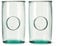 Re-Generation Glassware Set of 2 Smoothie Juice Tumblers, 450ml, 100% Recycled Glass