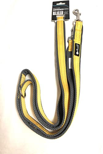 Petlando Mesh-Outdoor Führleine gelb mit Reflektorstreifen L (30 mm/2,3 m)