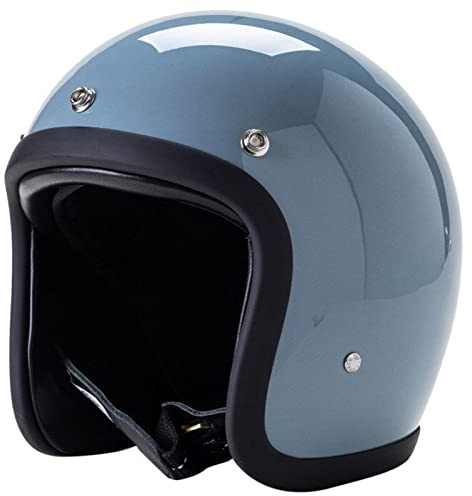 Casco Moto Retrò Giapponese FRP Aperto Casco Jet Vintage 3/4 Design Del Corpo Del Piccolo Casco Caschi Da Equitazione Uomo E Donna Certificati ECE Ciclomotori Scooter E,L=(56-57CM)