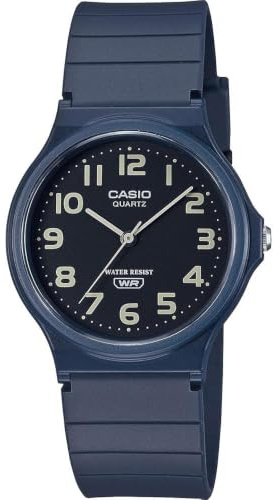 Casio Unisex Armbanduhr Klassisch Casual Analog Schwarz, Blau/Schwarz, Armband