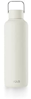 EQUA Timeless Isolierte Trinkflasche, doppelwandig, Edelstahl, 24 Stunden kalt oder bis zu 12 Stunden heiß, BPA-frei, auslaufsicher, haltbar, multifunktional (Off White, 600ml)