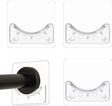 CORTNEY 4 Pcs Adhesive Shower Curtain Rod Holder, Wall Mounted Shower Curtain Rail Holder, Self Adhesive Rod Mount Retainer for Wall Stick No Drilling(Rod Not Included)