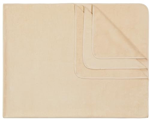 Sowel® Strandtuch XXL, 200x160 cm, Partner und Familien Badetuch, Groß, 100% Bio-Baumwolle, Flauschig, Frottee, Velours, Damen und Herren, Sand/Sand