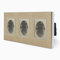 Luxus-Time 3-Fache Steckdose im dreifachen Design Aluminiumrahmen für die DE Unterputzdose Einbau Dose dreifach Schuko Stecker in gold LXBA3-13-71-13