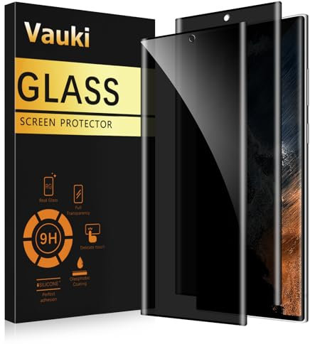 Vauki Protector Pantalla Privacidad para Samsung Galaxy S22 Ultra 5G 2 Piezas,Cristal Templado Anti Espía,Anti-Espía Vidrio Película,9H Dureza,Anti-Arañazo,Sin Burbujas,Privacy Screen Protector,6.8