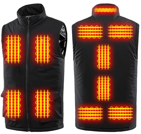 Aunus Beheizbare Weste, Beheizbare Jacke Herren Damen mit 11 Heizzonen,Heizweste Herren 3 Einstellbar Temperatur, Heizjacke, Wärmeweste mit Kein Powerbank & Akku