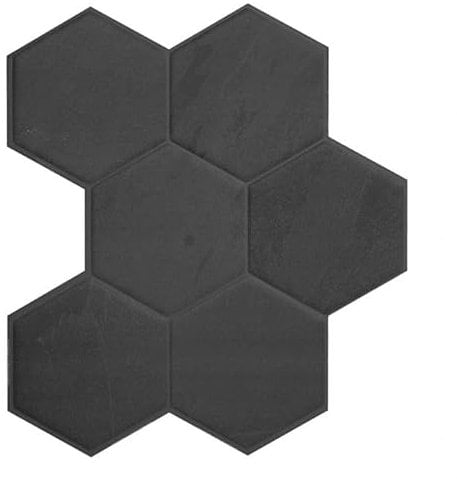 Smart Tiles Klebefliesen Küche und Bad – Hexa Schwarz, Fliesenaufkleber 3D, Küchenrückwand Selbstklebend, Wandpaneele, 5 Fliesen (24.28x26.95 cm), Einfach zu Montieren, Wasserfest, Made in Kanada