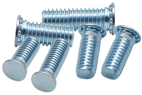 10-50 pièces M3-M8 goujons à sertir à pression vis à rivet-zinc plaqué/304 goujons à tête affleurante en acier inoxydable, zingué, M4 (40 pièces), 30mm