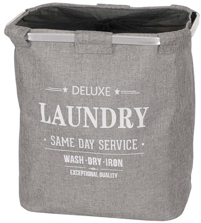 Wäschesammler HWC-C34, Laundry Wäschebox Wäschekorb Wäschebehälter mit Netz, 1 Fach 56x49x30cm 82l - grau
