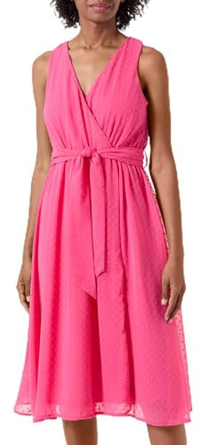 Vila Vimaliana Robe midi à col en V, Rose, 44 Femme