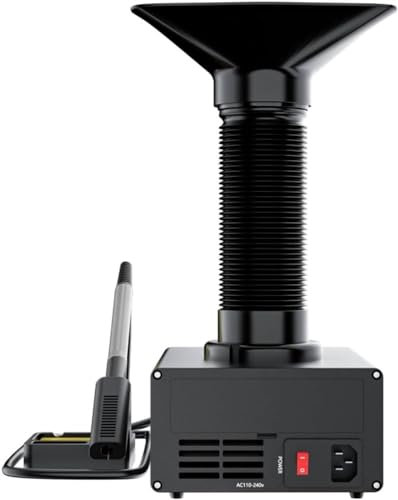 ZQJYMXY 2 IN 1 Solder Fume Extractor Smoke Absorber Remover with Soldering Iron Station, 4 Stage Filter, Smart Hibernation DIY Soldering Fan for Soldering Workbench Work Station