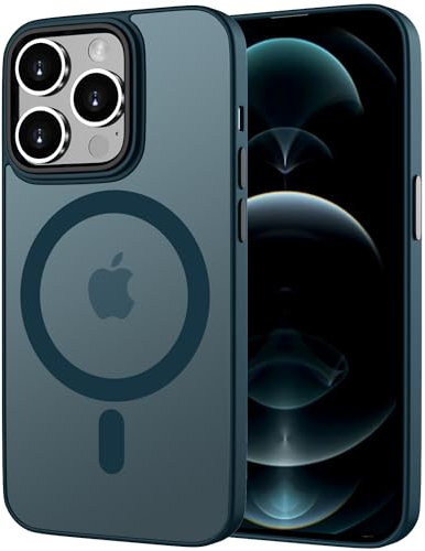 ORDA Magnetic for iPhone 12 Pro Max case for iPhone 12 Pro Max case with Anti-Fingerprint Protective Cover, Frosted Translucent Magnetic case for 6.7 inch - Navy Blue