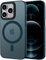 ORDA Magnetic for iPhone 12 Pro Max case for iPhone 12 Pro Max case with Anti-Fingerprint Protective Cover, Frosted Translucent Magnetic case for 6.7 inch - Navy Blue