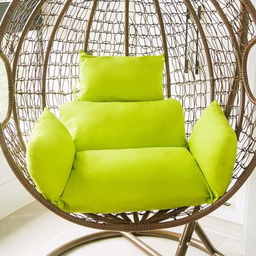 Dracqwn Hanging Egg Chair Cushion Replacement, Breathable Replacement Cushions For Outdoor Swing, Thick Hanging Swing Chair Pads(C Green)