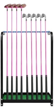 CCAUUB Golf Club Display Rack Organiser, Floor Stand Golf Putter Holder, Holds 6 Clubs, Metal Golf Club Organiser, Golf Putter Storage Rack for Indoor Home Office Club, As Shown, Modern