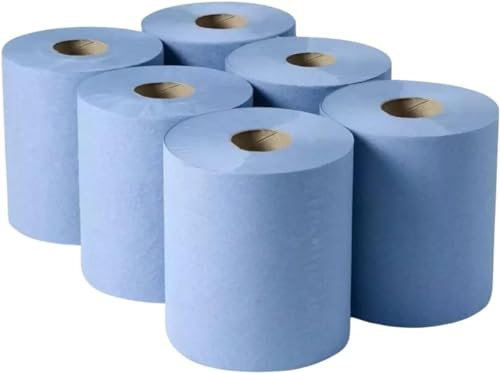 Blue Roll 6 Pack for Kitchen, Workshop, Restaurants | Environment Friendly Paper Towels | Toilet Roll | Hygienic Fast Drying Tissue Paper
