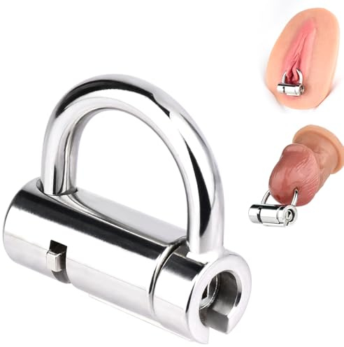 Piercing PA Schloss Edelstahl Keuschheits Durch Loch Peniskäfig Edelstahl U-förmiges CB-Schloss Keuschheitsschloss SM Ultra kleiner Eichelschloss Bondage Penissperre Male Chastity Device (S)