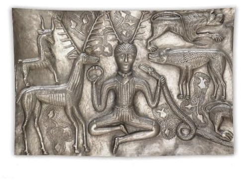 Poster mit nordischen mythischen Göttern, Cernunnos-Druck, Wandteppich, Wandkunst, Gemälde, Geschenke, Schlafzimmer, Wohnzimmer, Dekoration, modernes Zuhause, 152,4 x 228,6 cm
