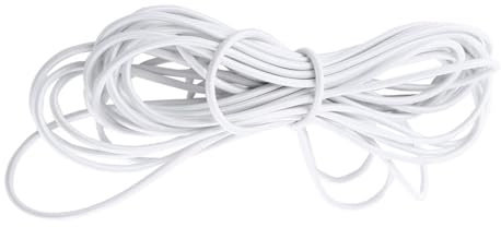 Cordon élastique élastique pour Kayak, Longue Durée, Extensible, Rond, Sangle D'arrimage, Sangle de Remorque, Corde élastique pour Bateau, Camping, Tente, Artisanat (White 5mm 10M)