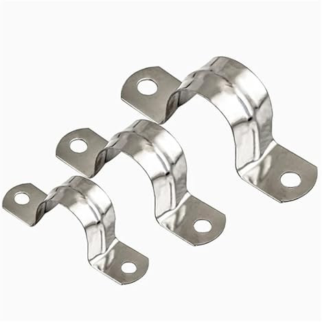 CTRSM Rohrschellen, U-förmige Rohrschelle aus Edelstahl, 304 Edelstahl U Typ Reitkarte Wasserrohr Karte Rohr Clip Sattel Karte Karte Feste Schnalle Verdickung Kehle Hoop Halterung(M27 (10Pcs))