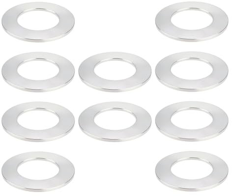 eMagTech Lot de 10 Rondelles Plates pour Robinet de Cuisine Grande Base Joint de Tuyau en Aluminium pour Conduites d'eau Argent 70 X 40 X 3 Mm