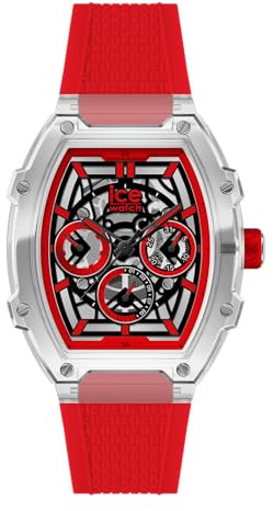 ICE-WATCH - Ice boliday Clear red SKEL Plastic - Montre Rouge Pour Homme Avec Bracelet en Silicone - 024288 (Medium)