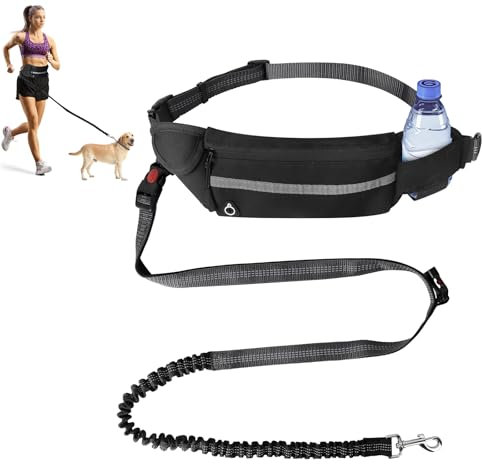 Corpower Correa para Correr con Perros, Correas para Perros - Multifuncional, Ofrece Espacio para Botella de Agua, Adecuada para Correr, Andar en Bicicleta y Hacer Senderismo