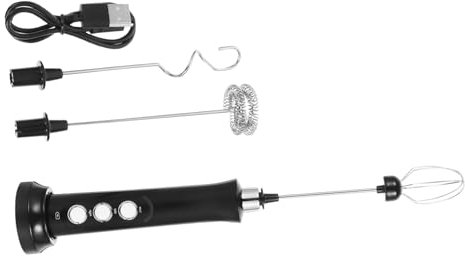 VALICLUD Batidora Eléctrica Portátil Espumador de Leche Recargable USB Mini Batidor de Mano para Café Bebidas y Huevos Mezclador Inalámbrico Compacto para Cocina