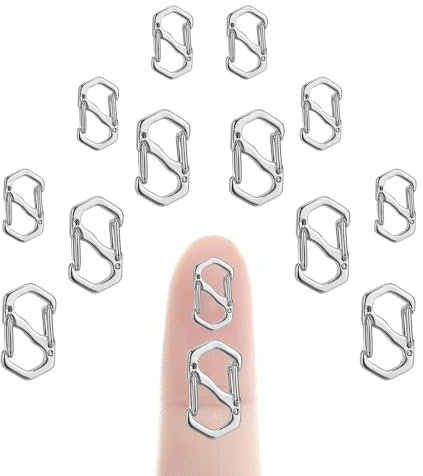 12pcs Double Opening Lobster Clasp, Stainless Steel Necklace Shortener 2 Sizes Chain Clasp Bracelet Clasps and Closures S Lock Jewelry Clips Connectors for DIY Jewelry Making (Silver)