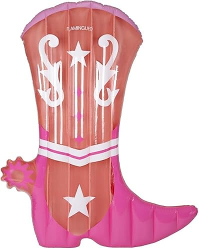 Flamingueo Luftmatratze Pool, Cowboy-Design, Extra Größe, Doppelventil, PVC-Beständig, 151 x 182 x 17 cm