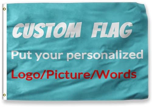 HWFOI Personalisierte Flagge, Fahne Selbst Gestalten 3X5 FT, Fügen Sie Ihr eigenes Bild hinzu, Text, Personalisierte Wanddekoration Garten-Yard-Schild Camping Flagge(ohne Fahnenmast)