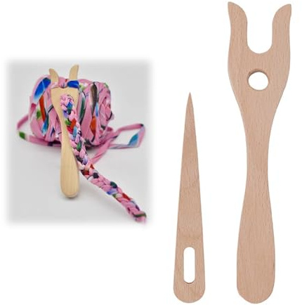 2 Stück Strickgabel,Strickgabel Für Kinder,Strickwerkzeuge Aus Holz | Geeignet Für Handgefertigte Diy-Produkte, Kreatives Weben, Handgefertigte Seile, Weben Von Armbändern Und Halsketten