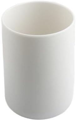 Hopzab Reusable Toothbrush Holder Cup, Unbreakable Plastic Tumbler for Bathroom, Portable Mouthwash & Drinking Cup, Vanity Countertop, 300ml (White)
